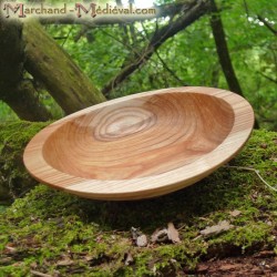 Assiette médiévale en bois de frêne 