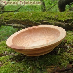 Assiette médiévale en bois de frêne 