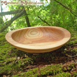 Assiette médiévale en bois de frêne 