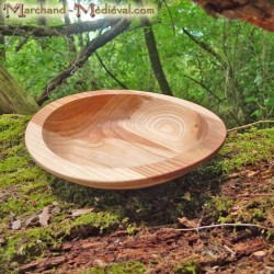 Assiette médiévale en bois de frêne 