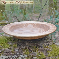 Assiette médiévale en bois de frêne 