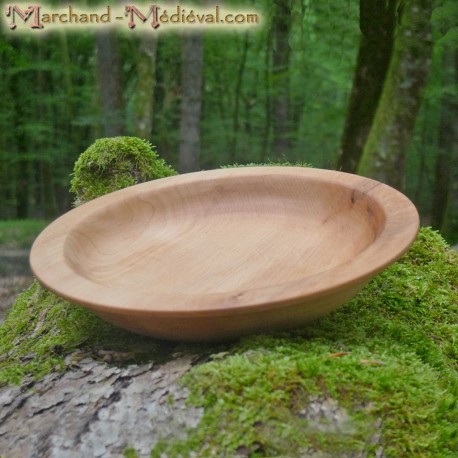 Assiette médiévale en bois de frêne 