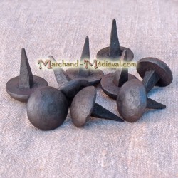 Semi-spherical hand forged nails : 30 mm 