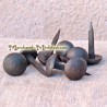 Semi-spherical hand forged nails : 50 mm