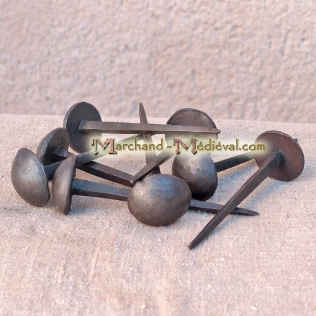 Semi-spherical hand forged nails : 120 mm 