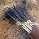 Wooden medieval arrows birch tar coated