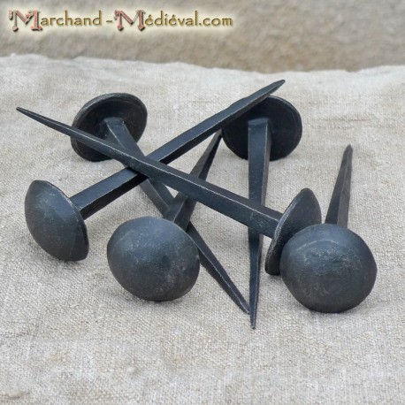 Semi-spherical hand forged nails : 120 mm 