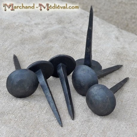 Semi-spherical hand forged nails : 80 mm 