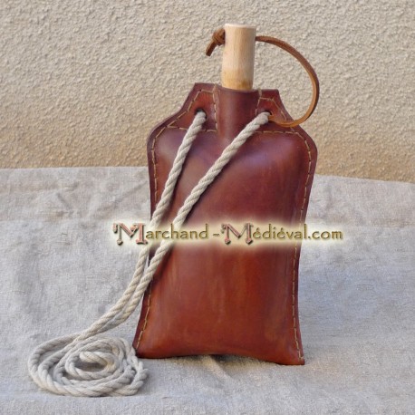 Cantimplora medieval de Cuero 